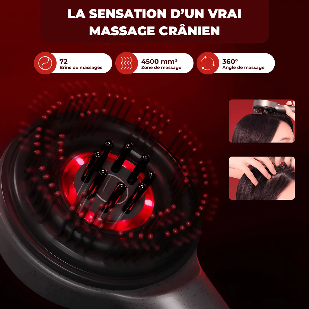 Brosse 3 en 1 LED massante applicateur d'huile