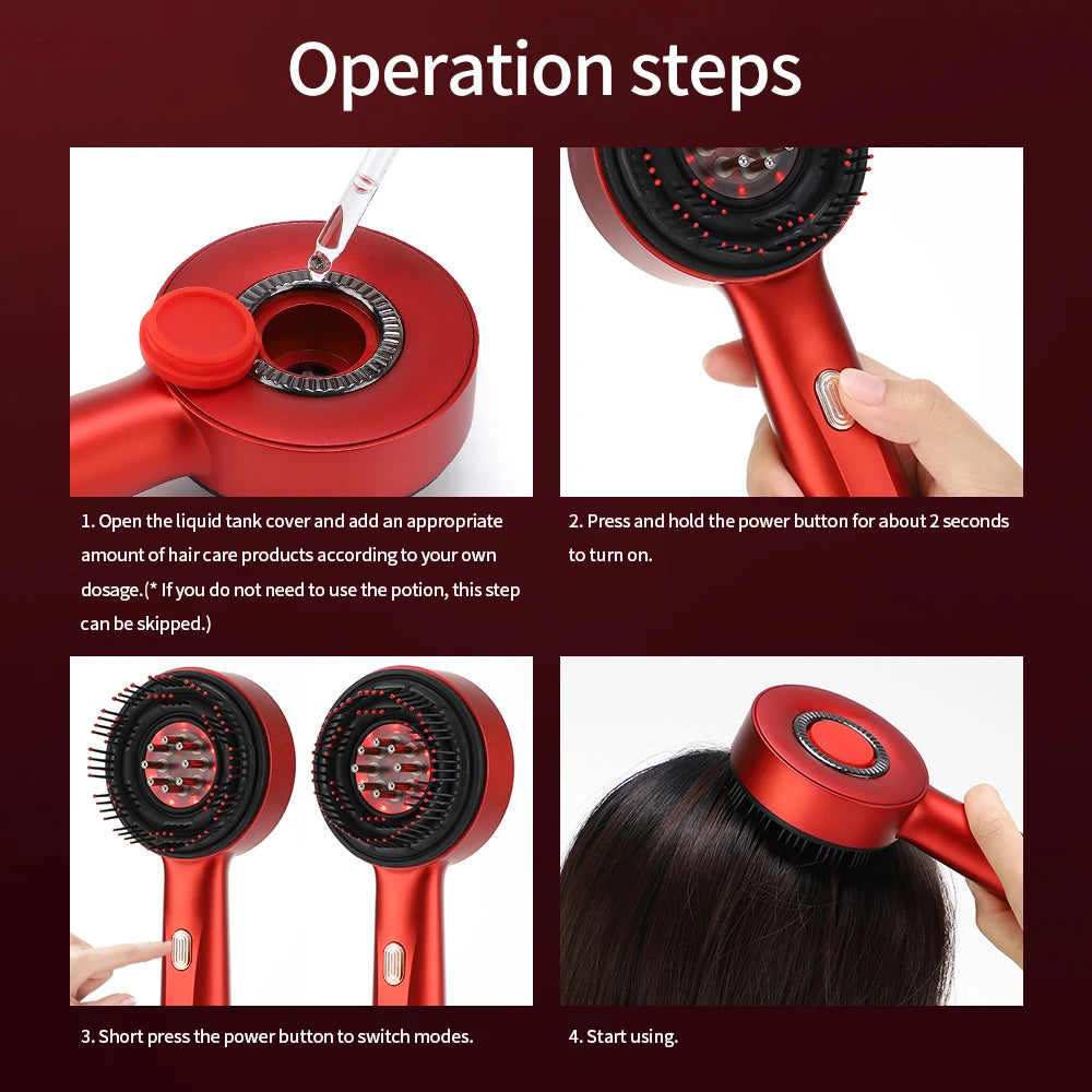 Brosse 3 en 1 LED massante applicateur d'huile